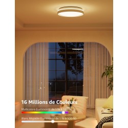 Plafonnier LED Connecté Lepro T1 : IA, Sync Musique, Contrôle Vocal