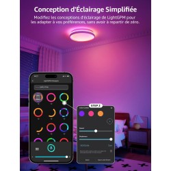 Plafonnier LED Connecté Lepro T1 : IA, Sync Musique, Contrôle Vocal