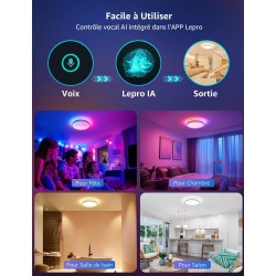 Plafonnier LED Connecté Lepro T1 : IA, Sync Musique, Contrôle Vocal