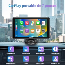 Autoradio CarPlay Voiture ESSGOO : Écran 7", Siri/Google, Mains Libres
