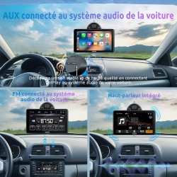 Autoradio CarPlay Voiture ESSGOO : Écran 7", Siri/Google, Mains Libres