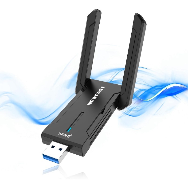 Adaptateur WiFi 6E USB 3.0 NEWFAST AXE5400 - Connexion Ultra-Rapide pour Windows 11/10