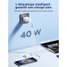 Aioneus Chargeur USB-C 40W 4 Ports : Charge Rapide PD/QC - iPhone, iPad, Samsung