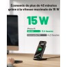INIU Chargeur Induction 15W : Charge Rapide, Double Bobine, Lumière Adaptative - Compatible iPhone, Samsung, Xiaomi, Google