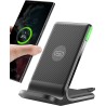 INIU Chargeur Induction 15W : Charge Rapide, Double Bobine, Lumière Adaptative - Compatible iPhone, Samsung, Xiaomi, Google