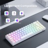 Clavier Gamer Mécanique TECURS : Sans Fil RGB, 65% TKL Azerty
