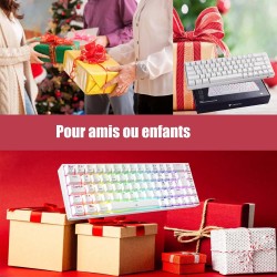 Clavier Gamer Mécanique TECURS : Sans Fil RGB, 65% TKL Azerty