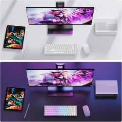 Clavier Gamer Mécanique TECURS : Sans Fil RGB, 65% TKL Azerty