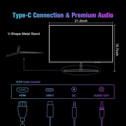 Écran PC 24" 100Hz IPS Minifire : 1080P, Haut-parleurs, Ports HDMI/Type-C