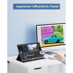 Écran Portable Yodoit 15.6" FHD 100% SRGB : IPS, HDMI/USB-C, pour PC/Mac/Console/TV