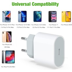 Chargeur iphone 14 Rapide USB C 20W